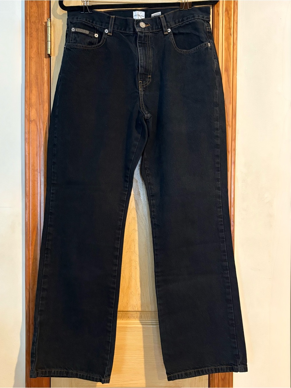 Vintage Calvin Klein Black Straight Jeans Size 12 30x28